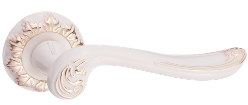 Ручка круг Ренц DH 61-10 W/GP Глория, цвет белый/золото ЦАМ (гарантия - 10 лет)