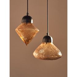 Светильник подвесной Frozen Light, Ø25 см, янтарный