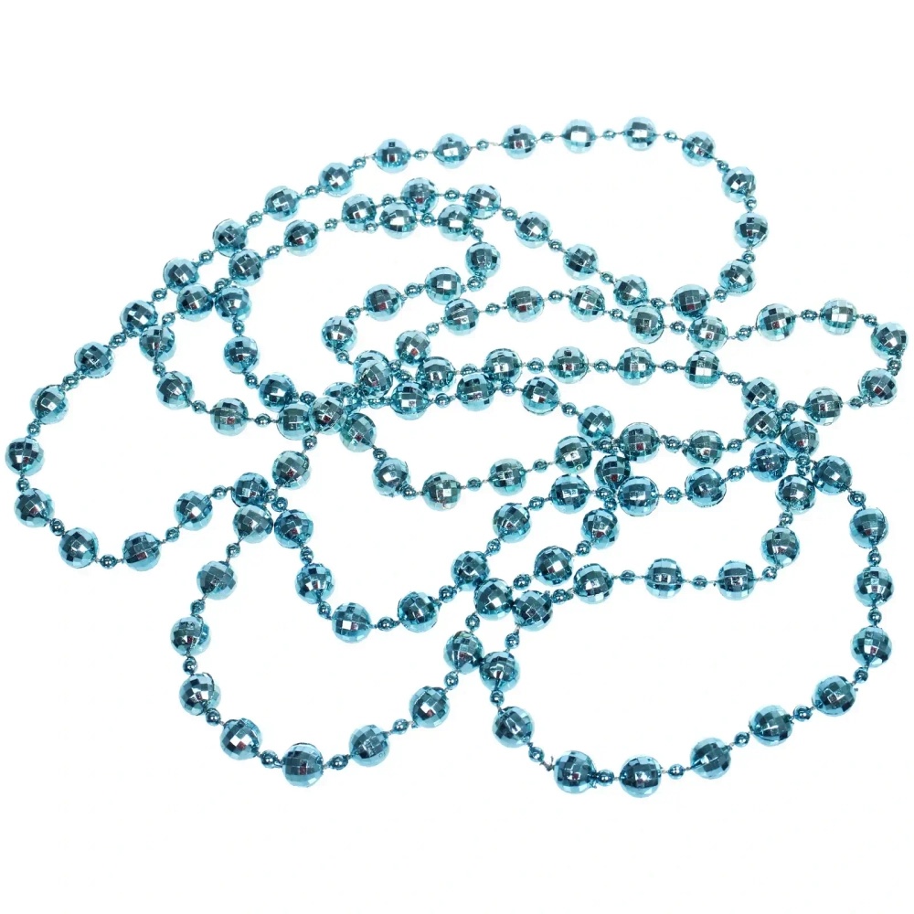 Бусы на елку 2,5м «Шарик Дискобол» d-5мм, Голубой