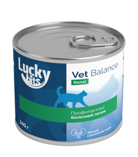 Lucky bits Renal консервы для кошек профилактика при хронич. почечной недостаточности 240гр.