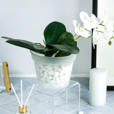 Горшок для орхидей D150мм, 1,2л с поддоном (бесцветный)