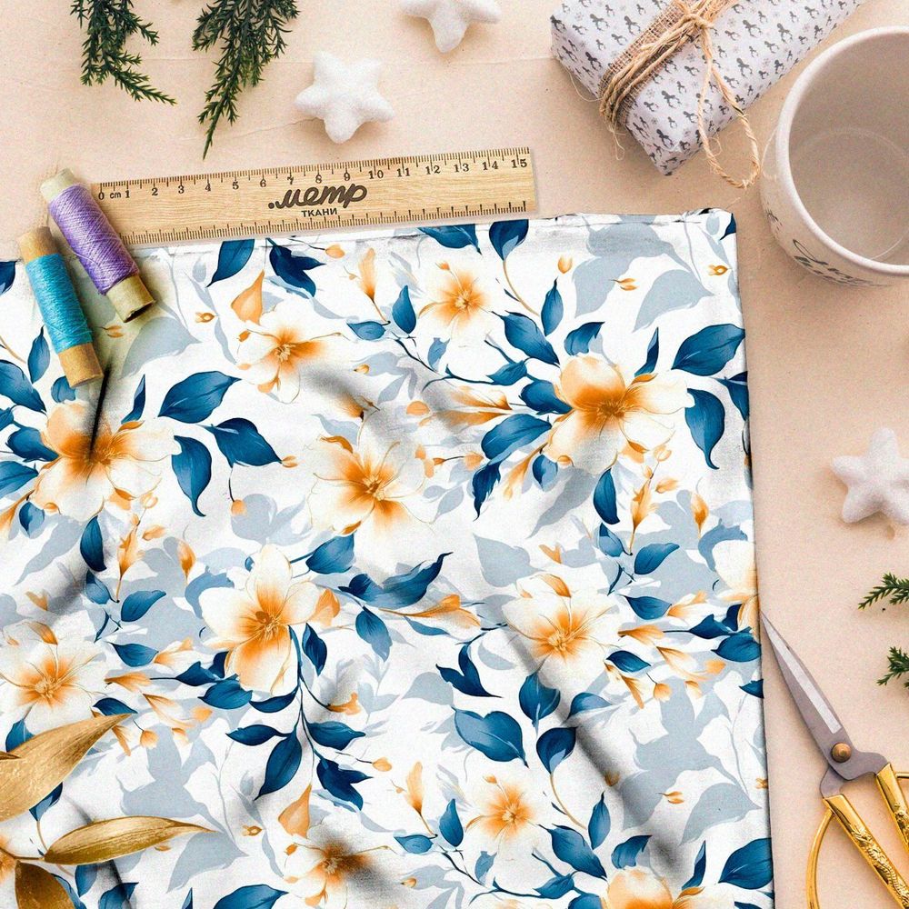 Ткань премиум дюспо цветочные грезы
