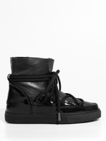 Высокие комбинированные кеды INUIKII 75202-007 Sneaker Gloss Black на меху