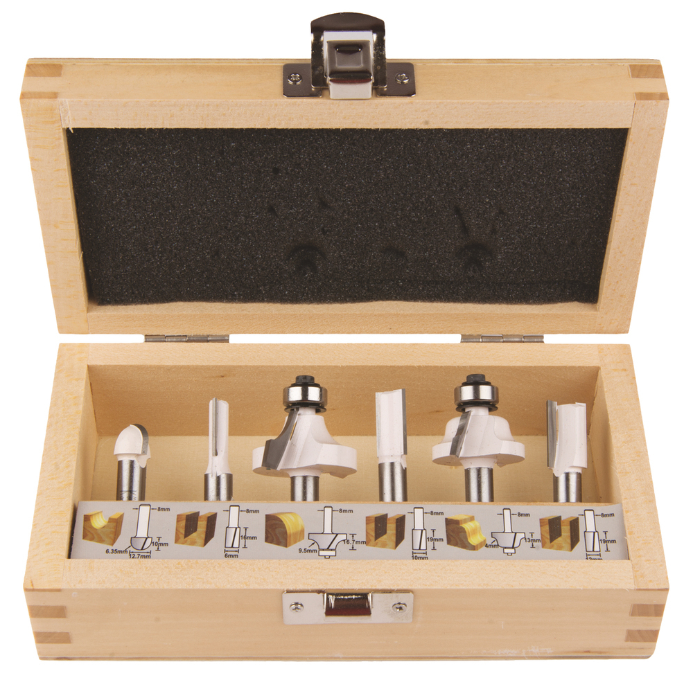 Набор фрез 6 шт. (хвостовик 8 мм) Makita D-53540 В фирменном ящике