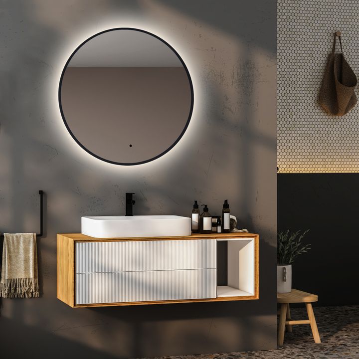 Зеркало ABBER Mond AG6204SCB-0.77 с подсветкой, бесконтактный выключатель, диммер, черный