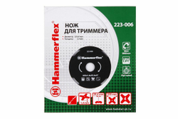 Нож для триммера Hammer Flex 223-006 закаленная сталь, 4 зуба, толщина 1,4 мм, d=255 мм