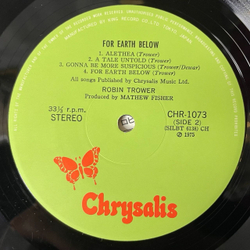 Винтажная виниловая пластинка LP Robin Trower For Earth Below (Japan 1975) (Obi)
