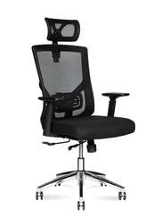 Кресло офисное Гарда SL черный пластик черная сетка черная ткань крестовина хром