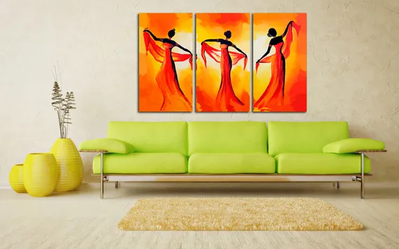 Модульная картина "Страстные танцовщицы"