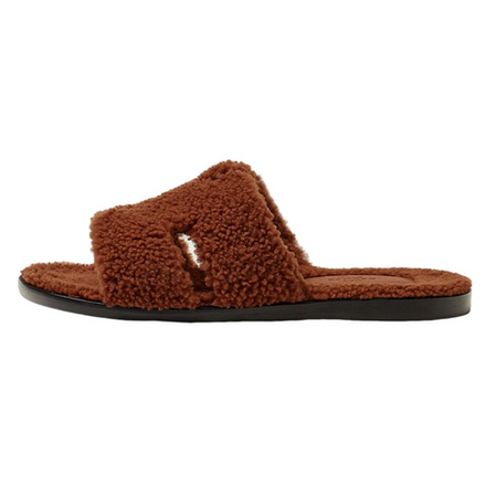 Hermes lzmere comfortable non-slip wear-resistant fashion sandals men's brown, H222849Z HC0
