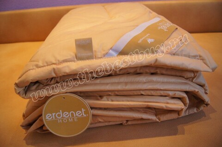 Одеяло стеганое тик со 100% верблюжьей шерстью 200x220  (Арт. ВС52cl00)  - горчичное