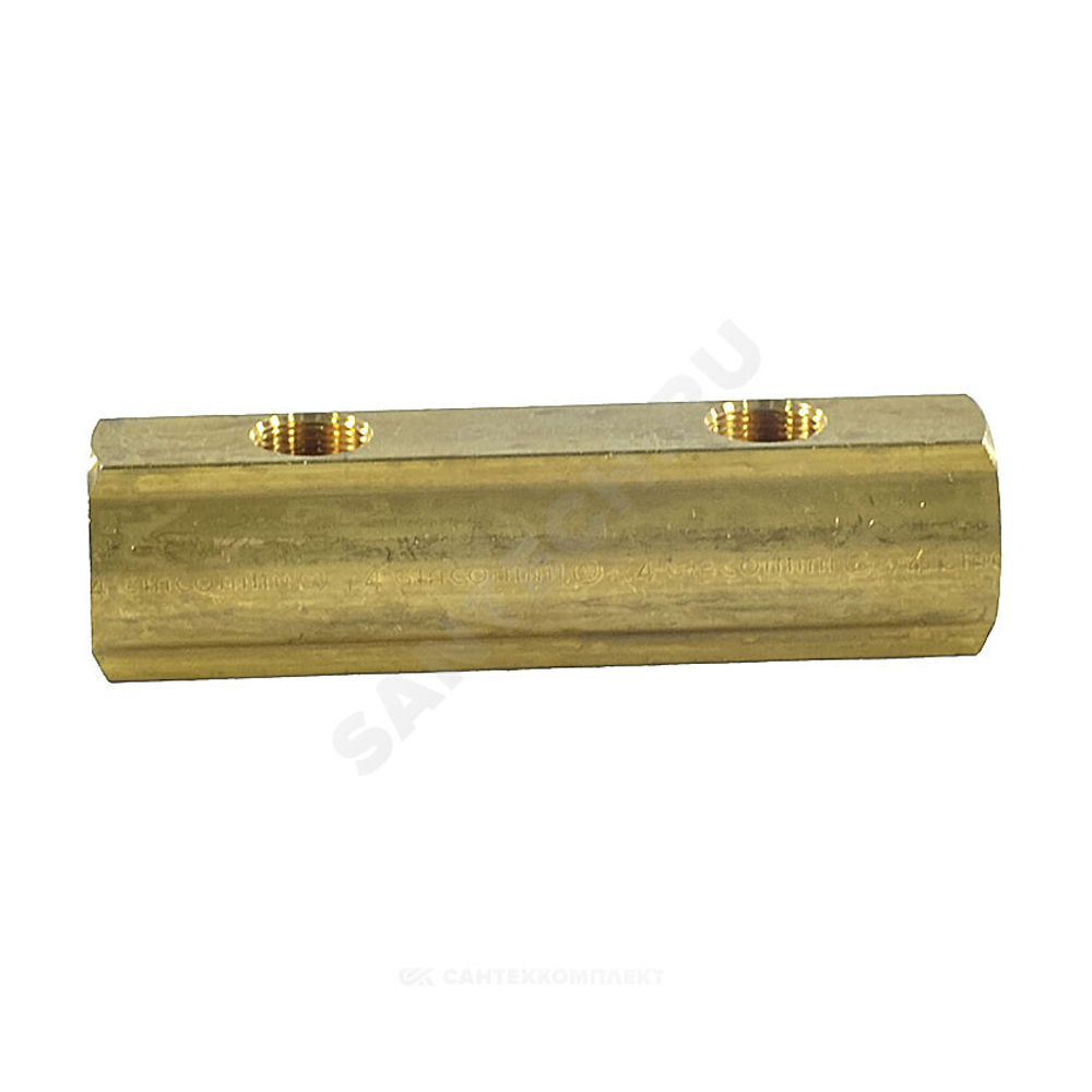 Коллектор латунь 1 1/4" ВР/ВР на 3 вых 3/4" ВР м/о 100мм R582A Giacomini R582AY003