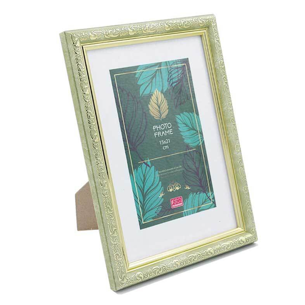 Фоторамка пластик 15х21 см Эрмитаж майско-зеленый с золотом