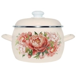 Кастрюля эмал 3,5л Букет пионов