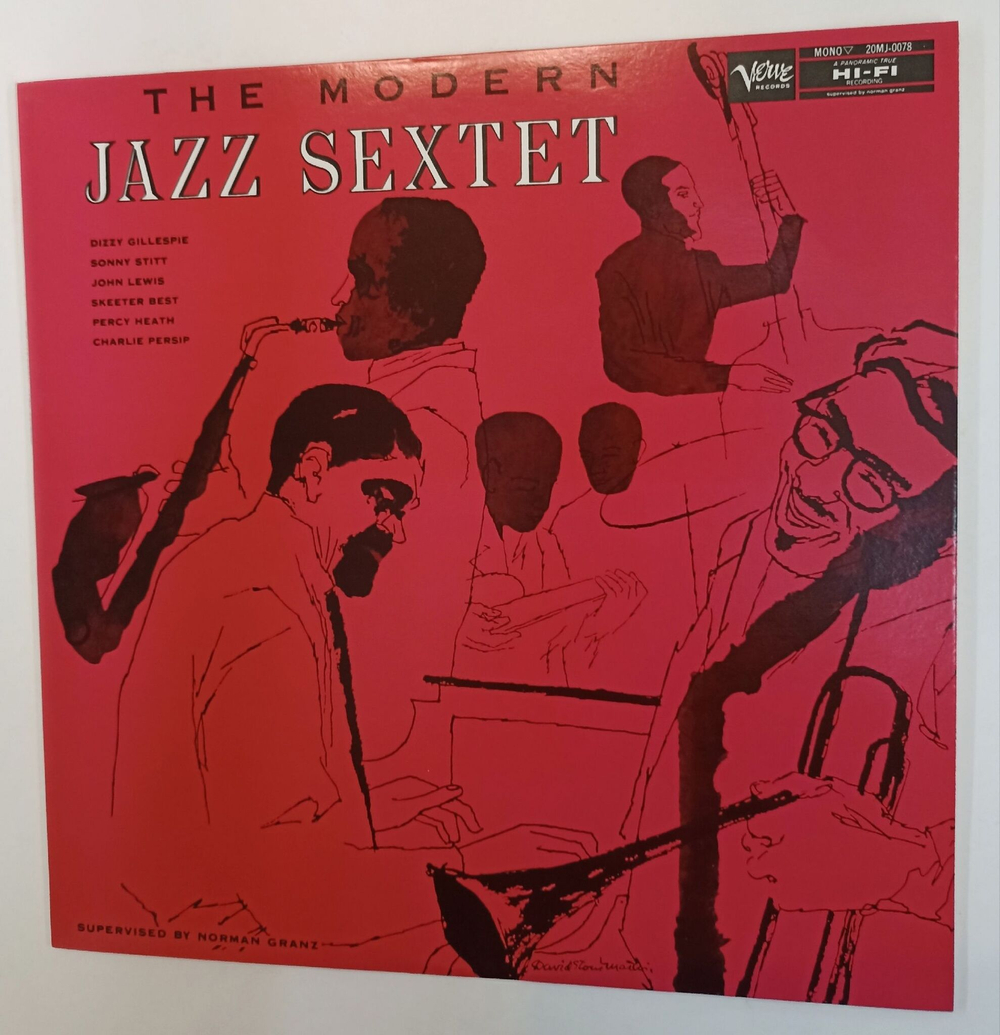 Винтажная виниловая пластинка LP The Modern Jazz Sextet Featuring Dizzy Gillespie, Sonny Stitt, John Lewis, Skeeter Best, Percy Heath & Charlie Persip The Modern Jazz Sextet (Japan 1986)