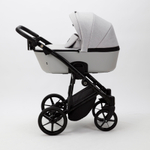 Детская универсальная коляска Adamex MOBI LUX PS-46 (2в1) Светло-серый, светло-серая экокожа