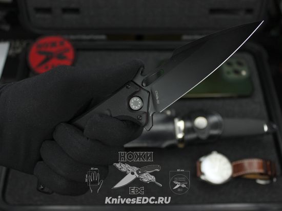 Складной нож НОКС Мангуст-2С (Black Red) 337-708406 c клинком из стали D2, рукоять G10