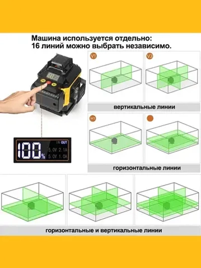 Лазерный уровень/Keelat/360/4D/16 линий