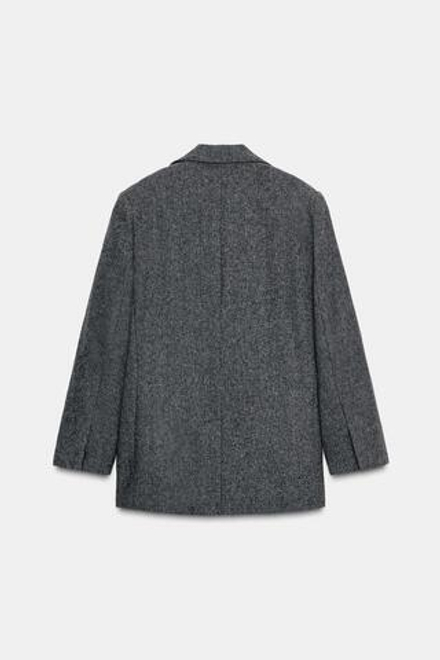 ZARA ДВУБОРТНЫЙ БЛЕЙЗЕР ОВЕРСАЙЗ, СЕРЫЙ