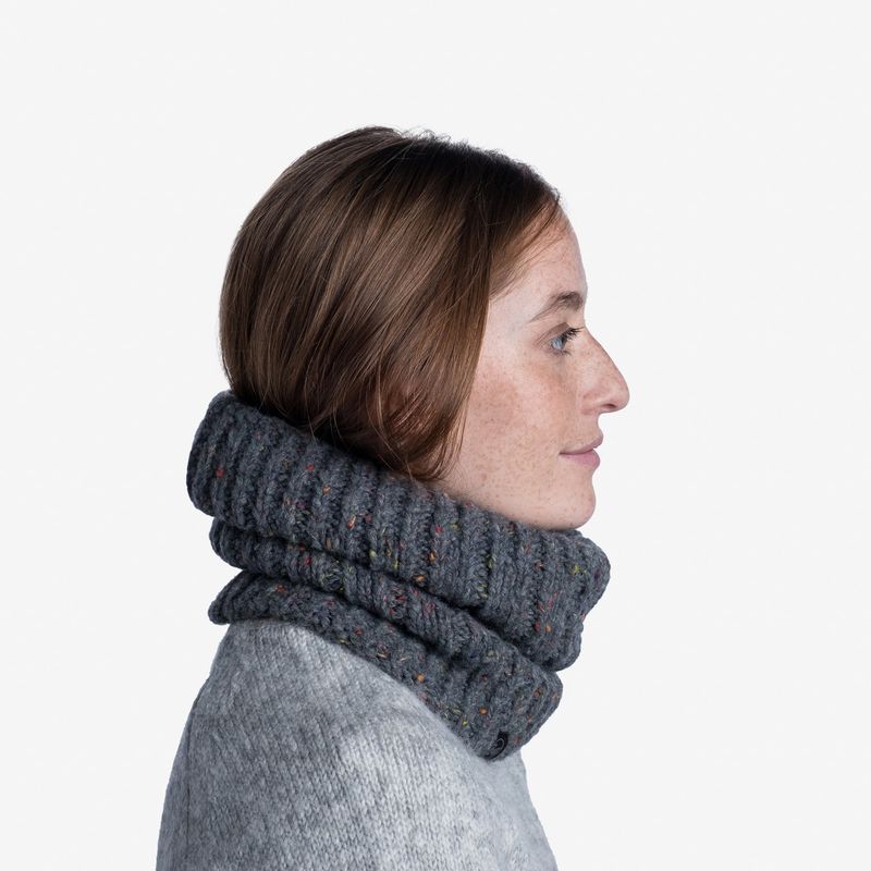 Вязаный шарф-труба с флисом Buff Neckwarmer Knitted Polar Kim Grey Фото 9