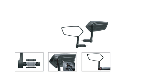 Зеркало заднего вида EasyDo, левое, крепление в руль 15-20мм, выпуклое, противоударное, 150х65мм, нейлон, черное