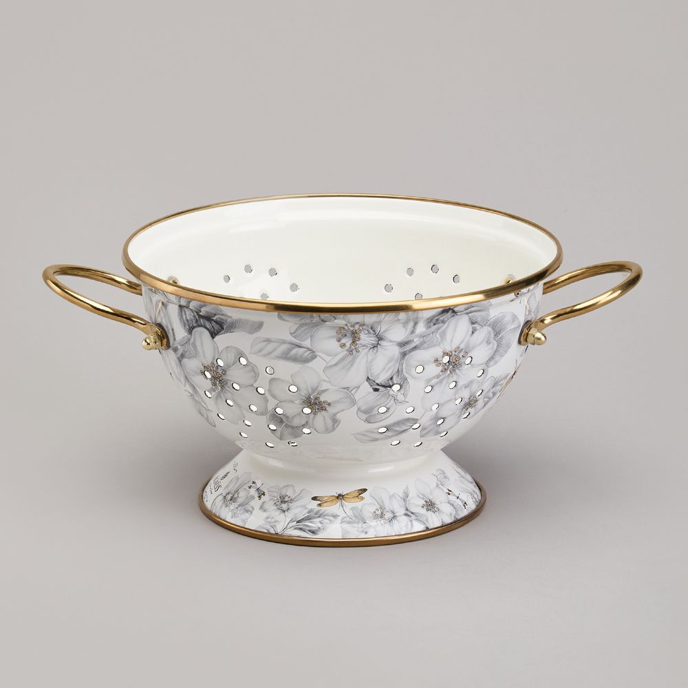 ДУРШЛАГ AGNESS ЭМАЛИРОВАННЫЙ, СЕРИЯ ЯБЛОНЕВЫЙ САД, 20СМ H=14СМ D=20СМ