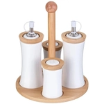 Набор для специй lefard native 4 пр. на дерев. подставке