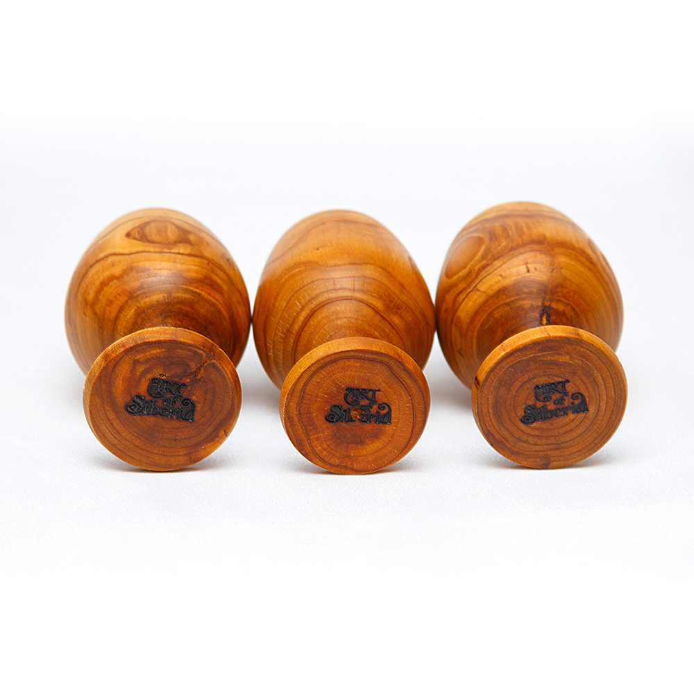 Набор деревянных рюмок (стопок) из древесины вишни (3 шт.). R6