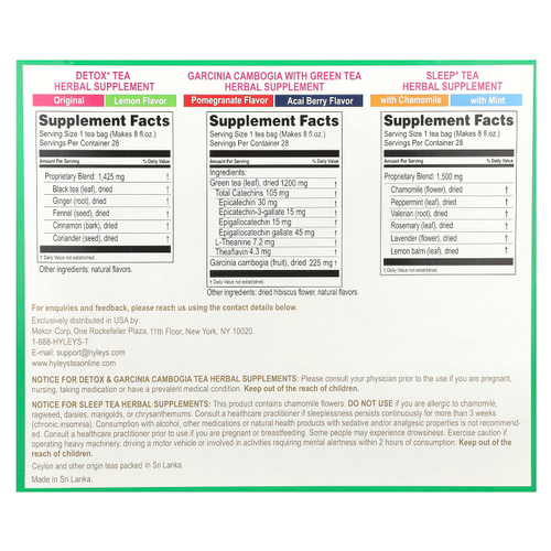 Hyleys Tea, 28 Days Detox Kit, ассорти, 84 чайных пакетика в фольгированных пакетиках, 126 г (4,44 унции)