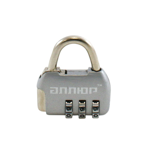 Замок навесной АЛЛЮР ВС1К-35/4 CP серебро КОДОВЫЙ  d=4мм д/багажа  /10151