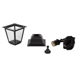 Садово-парковый светильник ЭРА НБУ 04-60-001 черный 4 гранный настенный IP44 Е27 max60Вт