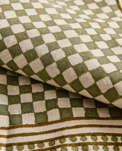 ZARA HOME КЛЕТЧАТАЯ ХЛОПКОВАЯ ЛЬНЯНАЯ БАНДАНА ДЛЯ ДОМАШНИХ ЖИВОТНЫХ