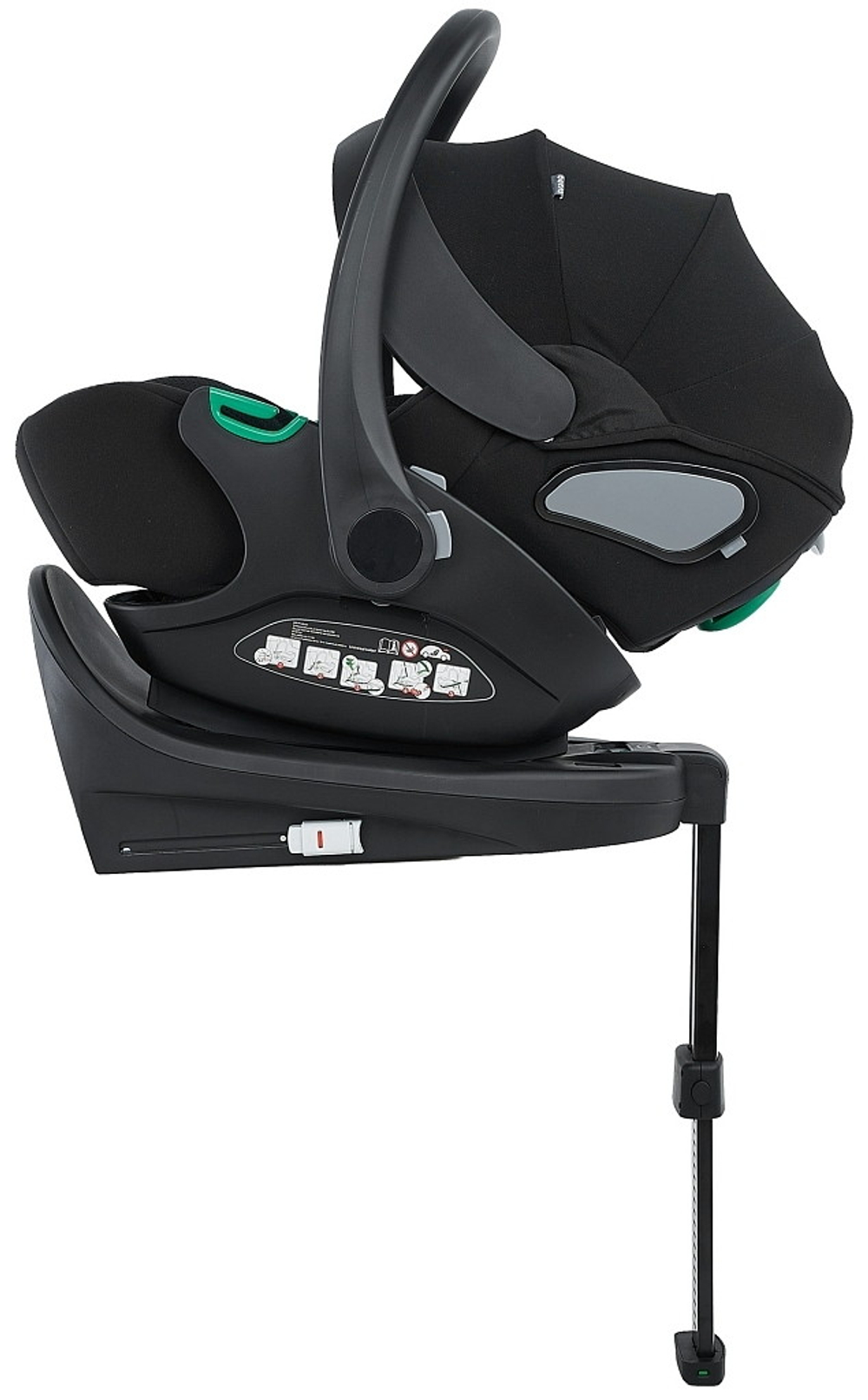 Детская коляска Pituso Mayla Plus 4 в 1 с автокреслом Baesa Black и базой Graphite