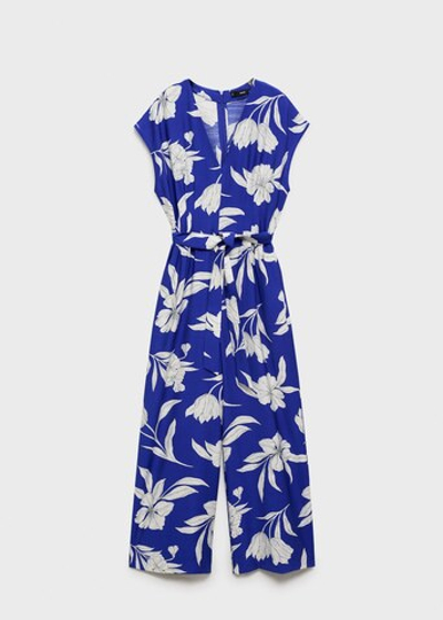 Длинный комбинезон с принтом и поясом