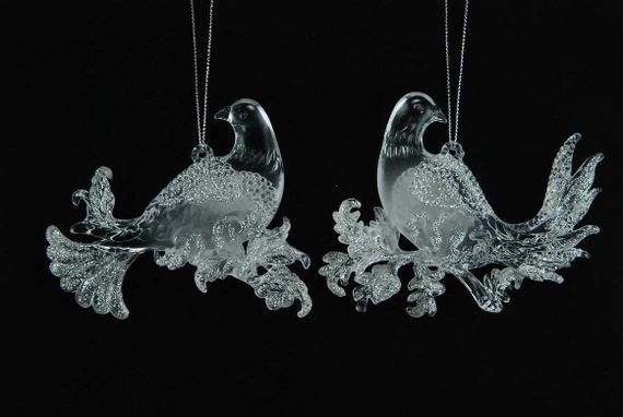 Украшение &quot;Голубь&quot; цвет серебро,2 вида,цена за 1 шт.10 см. (150062)