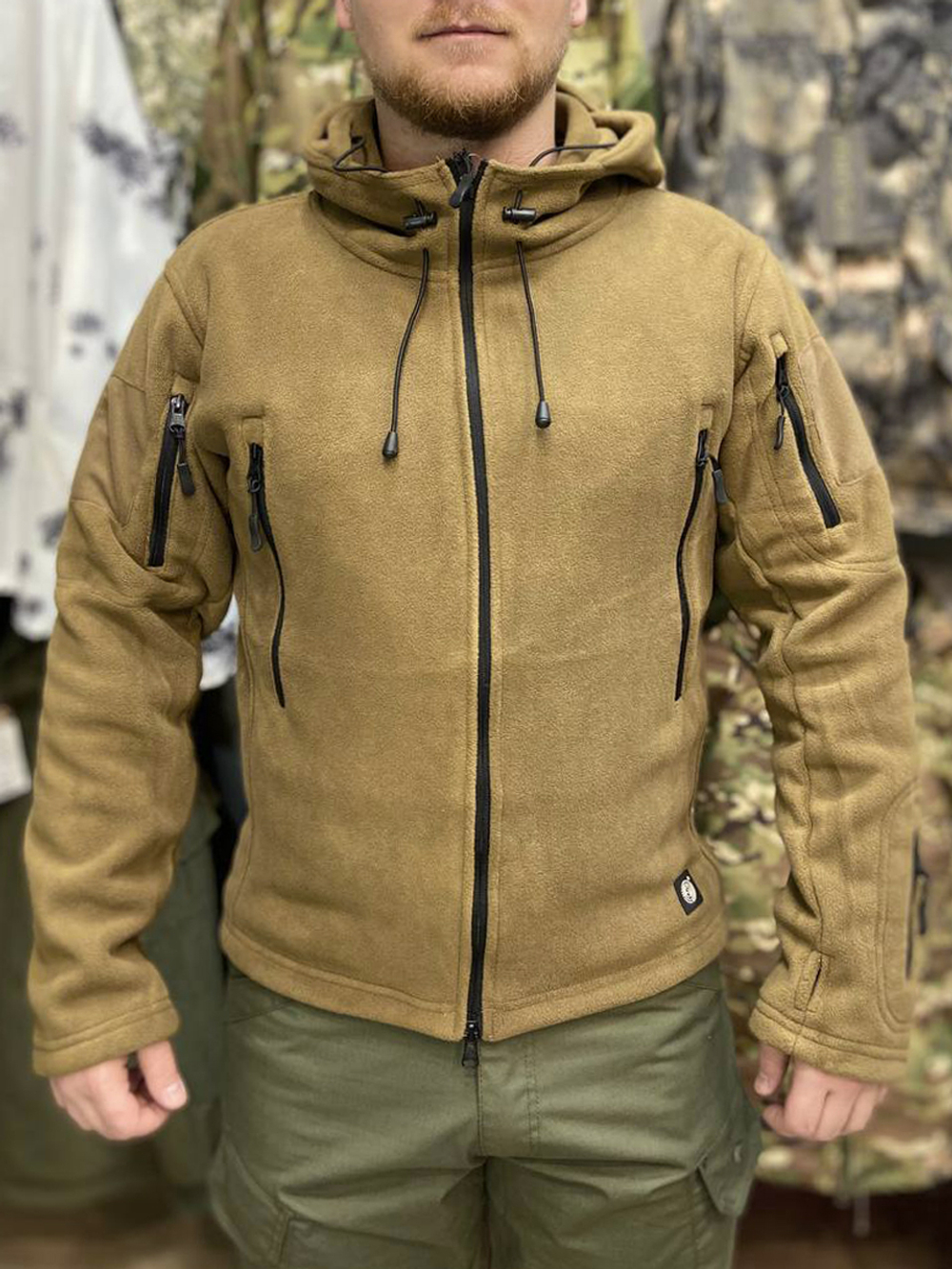 Флисовая кофта Han-Wild с капюшоном Песок