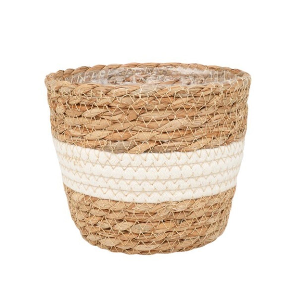 Кашпо плетеное &quot;Танзания&quot;, 7,5л внешний размер Д255 Ш255 В230, натуральный, белый