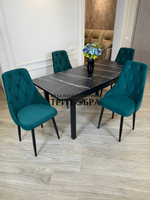 Большой кухонный стол "МАКСИ" Тунис и стулья "ЛОНДОН" 4 шт