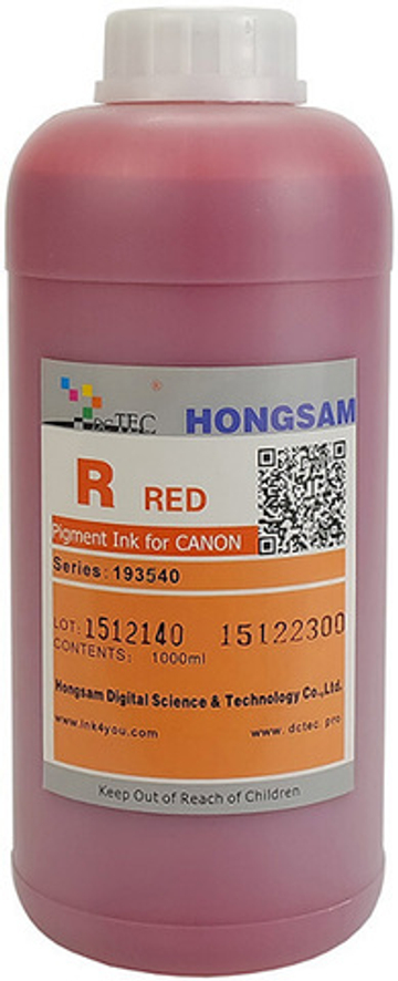 Чернила DCTec — HONGSAM пигментные для Canon серия: 193540 - Red (Красный) 1000 мл.