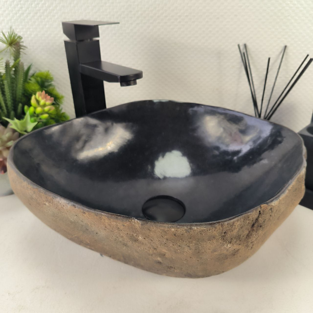 Раковина из речного камня RS-64996 41*37*15 0860