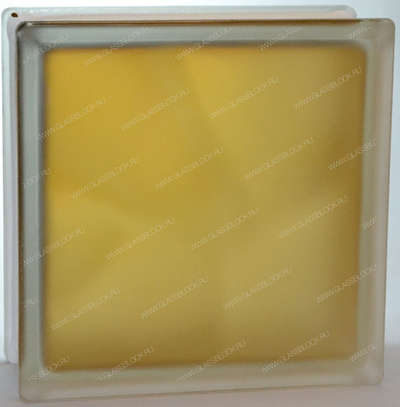 Стеклоблок полуматовый коричневый волна (матовый с одной стороны) Vitrablok  19x19x8 окрашенный изнутри