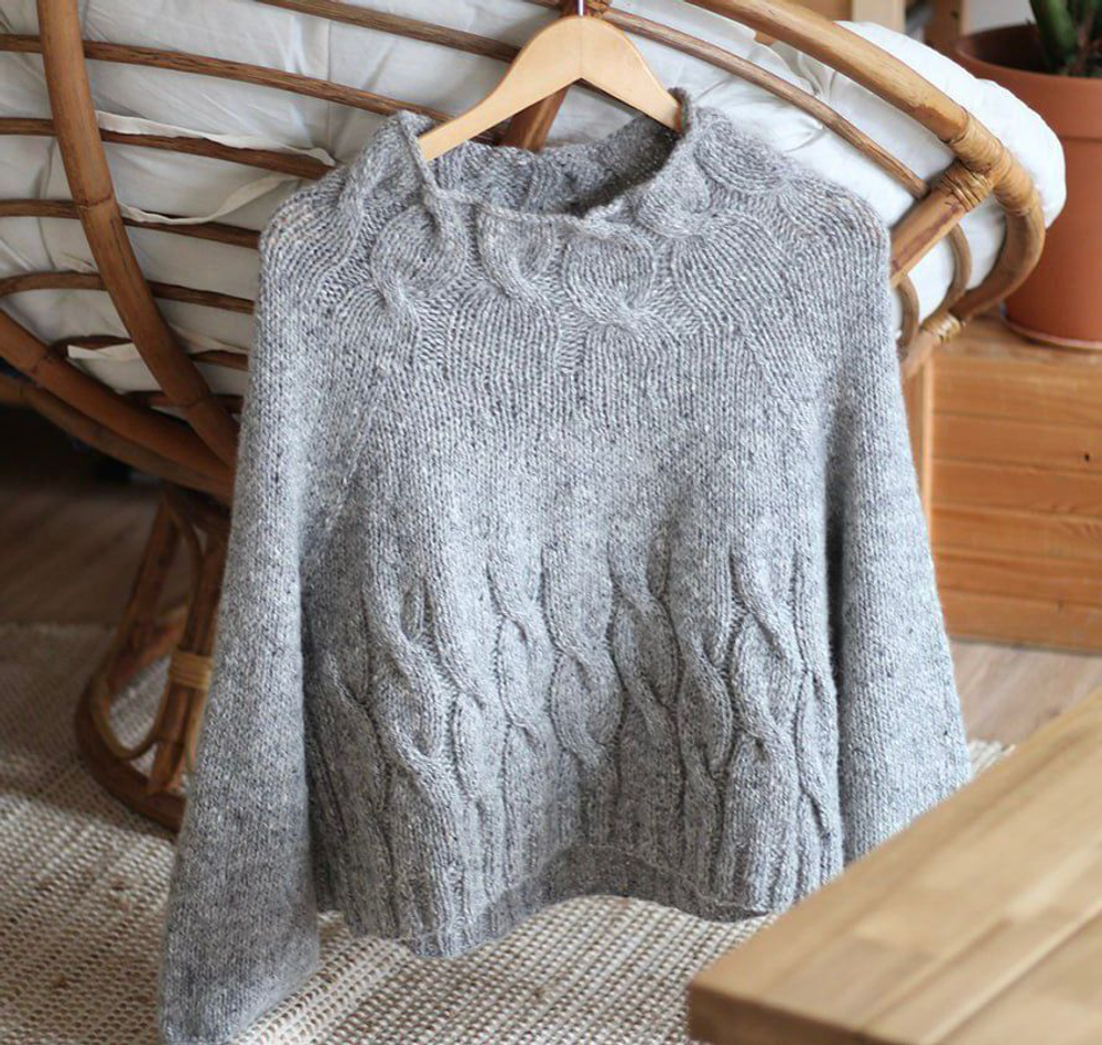 Описание по вязанию джемпера спицами "Dark Moss"