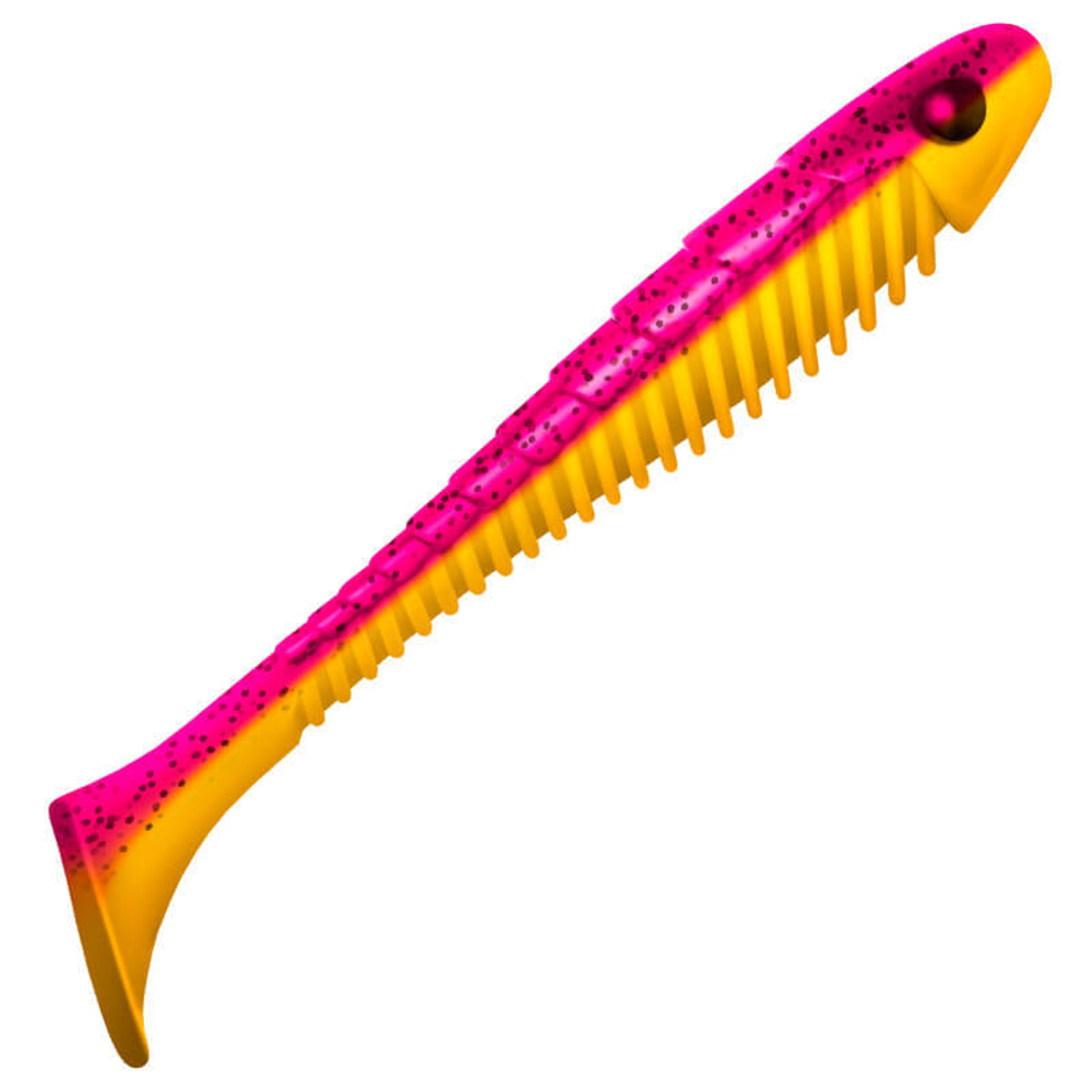 Приманка ZUB-BIGFOOT 133мм(5,2")-3шт, (цвет 023) розовый верх - желтый низ