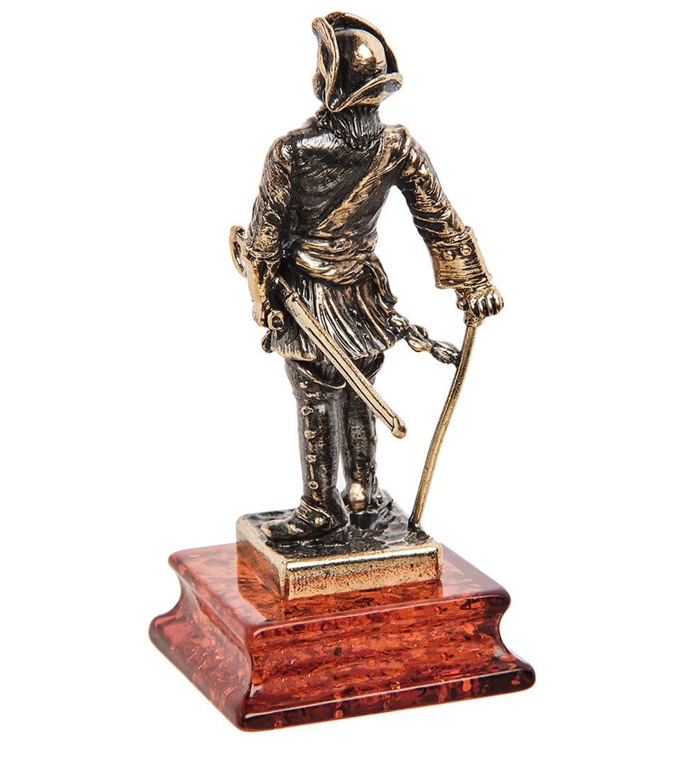 Народные промыслы AM-1829 Фигурка «Петр I» (латунь, янтарь)