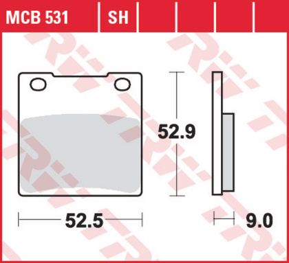 Колодки тормозные дисковые TRW MCB531