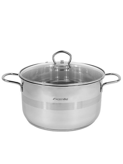 Кастрюля 5,5 л. из нержавеющей стали Kamille KM 5415 с крышкой