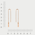 Серьги-продевки без вставок из розового золота 585 пробы для женщин (арт. С3523)