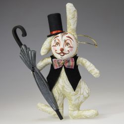 Ёлочная игрушка Кролик-франт с зонтиком