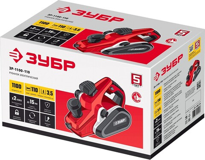 ЗУБР 1100 Вт, 110 мм, электрический рубанок (электрорубанок) (ЗР-1100-110)