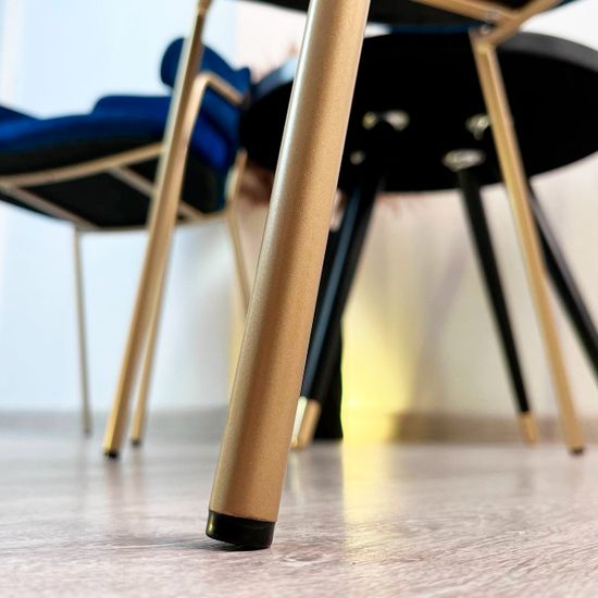 Стул Strike синий велюр с золотыми ножками